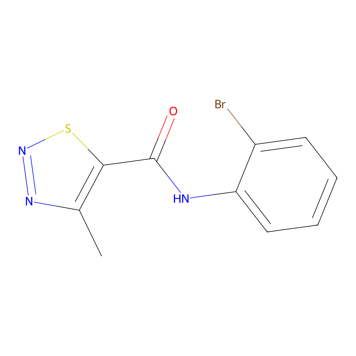 N-(2-bromophenyl)-4-methyl-1,2,3-thiadiazole-5-carboxamide molecular structure, CAS 183306-26-5