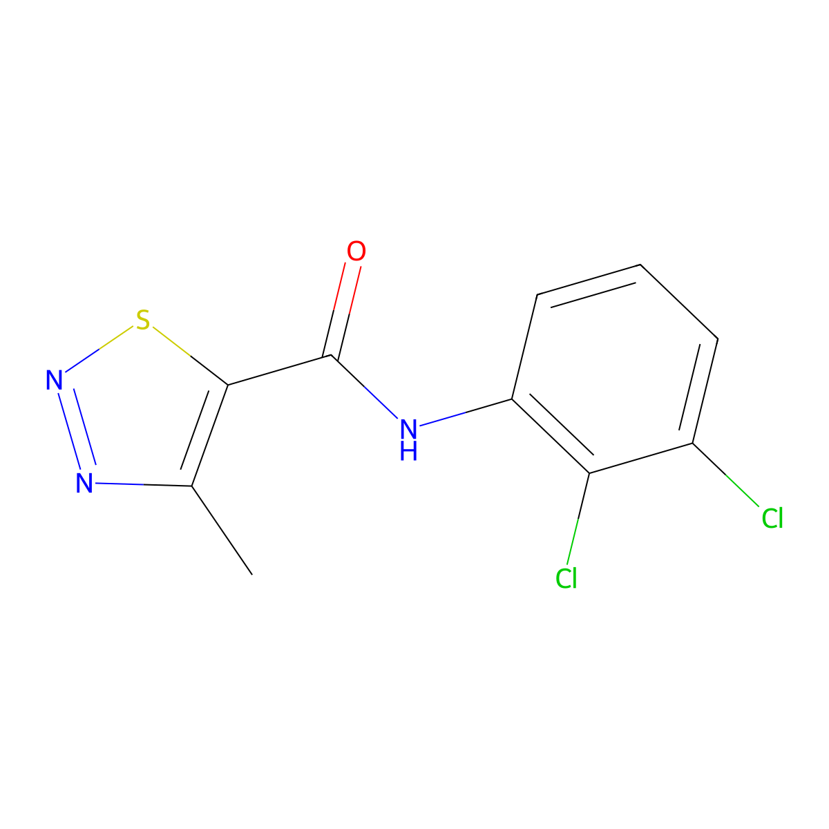 N-(2,3-dichlorophenyl)-4-methyl-1,2,3-thiadiazole-5-carboxamide molecular structure, CAS 183306-33-4