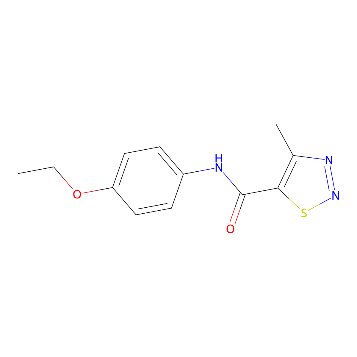 N-(4-ethoxyphenyl)-4-methyl-1,2,3-thiadiazole-5-carboxamide molecular structure, CAS 183306-52-7