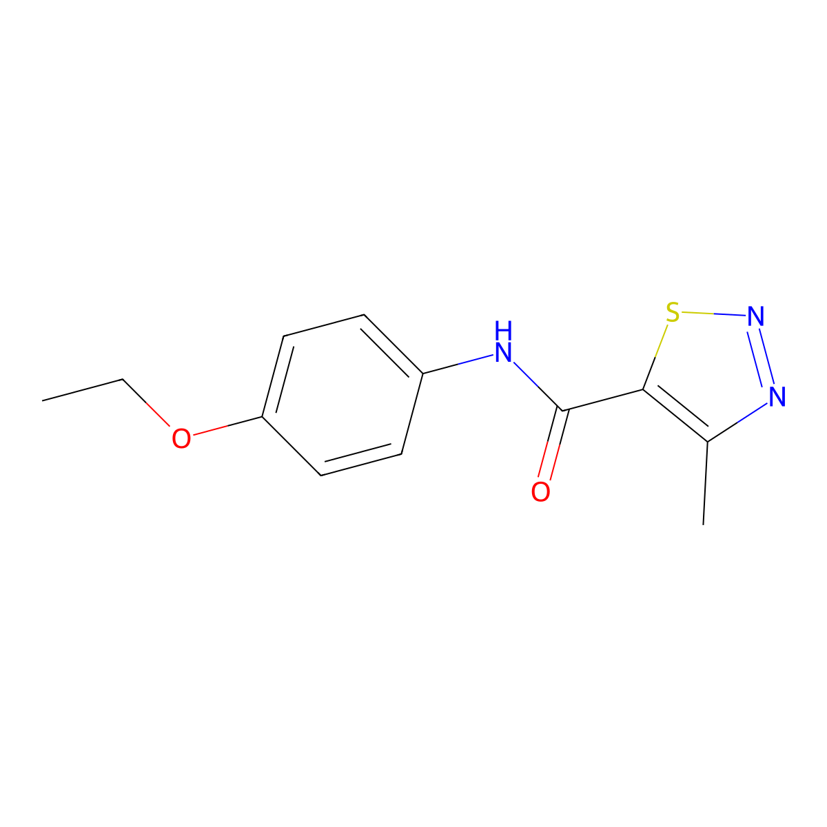 N-(4-ethoxyphenyl)-4-methyl-1,2,3-thiadiazole-5-carboxamide molecular structure, CAS 183306-52-7