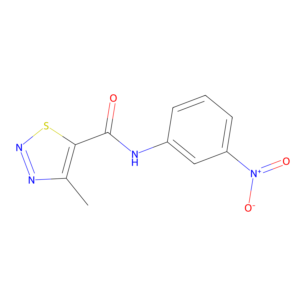 4-methyl-N-(3-nitrophenyl)-1,2,3-thiadiazole-5-carboxamide molecular structure, CAS 183306-66-3