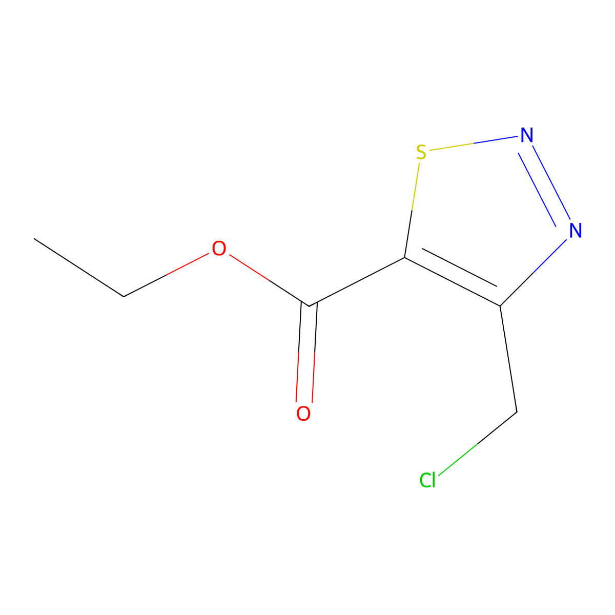 Ethyl 4-(chloromethyl)-1,2,3-thiadiazole-5-carboxylate molecular structure, CAS 183306-97-0