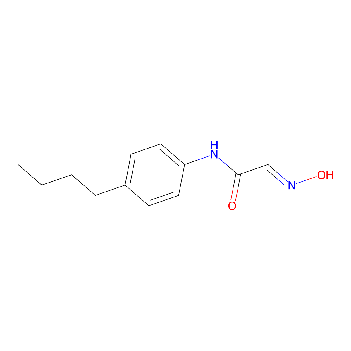(2E)-N-(4-butylphenyl)-2-(hydroxyimino)acetamide molecular structure, CAS 18331-68-5