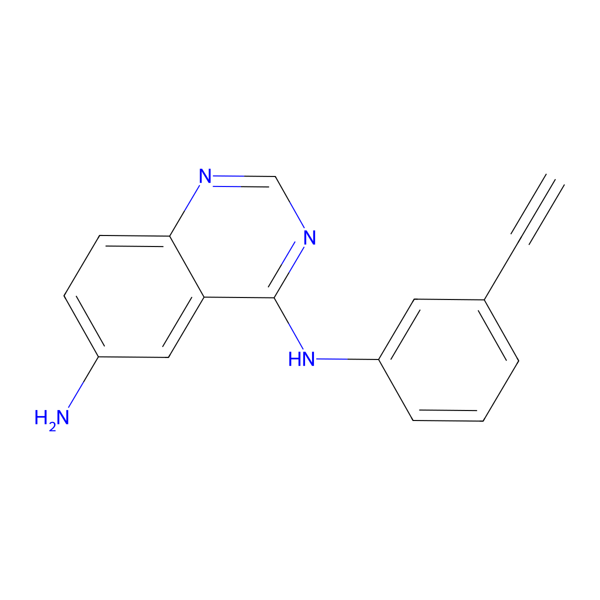 N4-(3-Ethynylphenyl)quinazoline-4,6-diamine molecular structure, CAS 183319-38-2