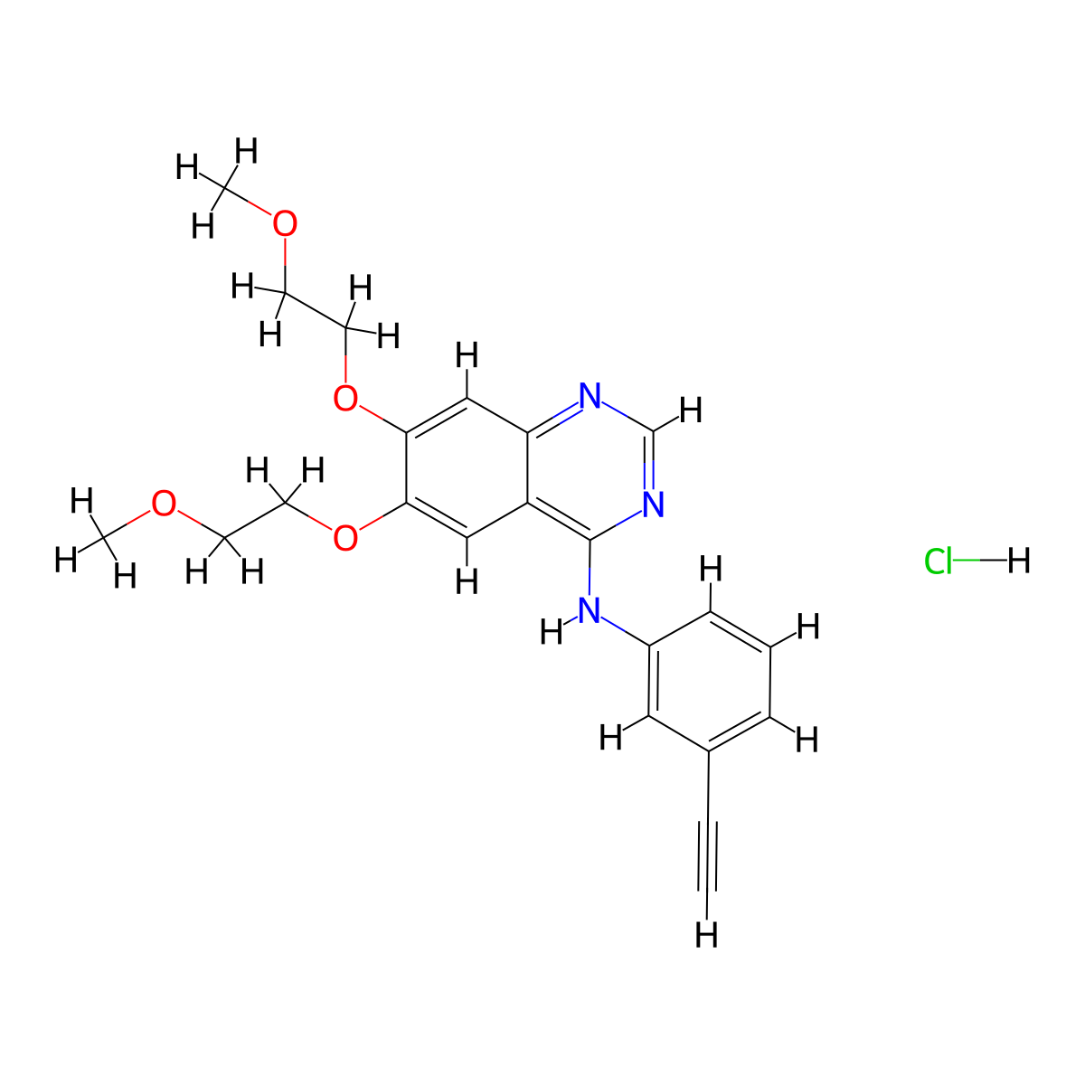 Erlotinib Hydrochloride molecular structure, CAS 183319-69-9