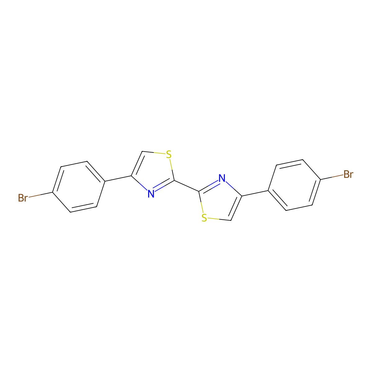 4-(4-Bromophenyl)-2-[4-(4-bromophenyl)-1,3-thiazol-2-yl]-1,3-thiazole molecular structure, CAS 18332-25-7