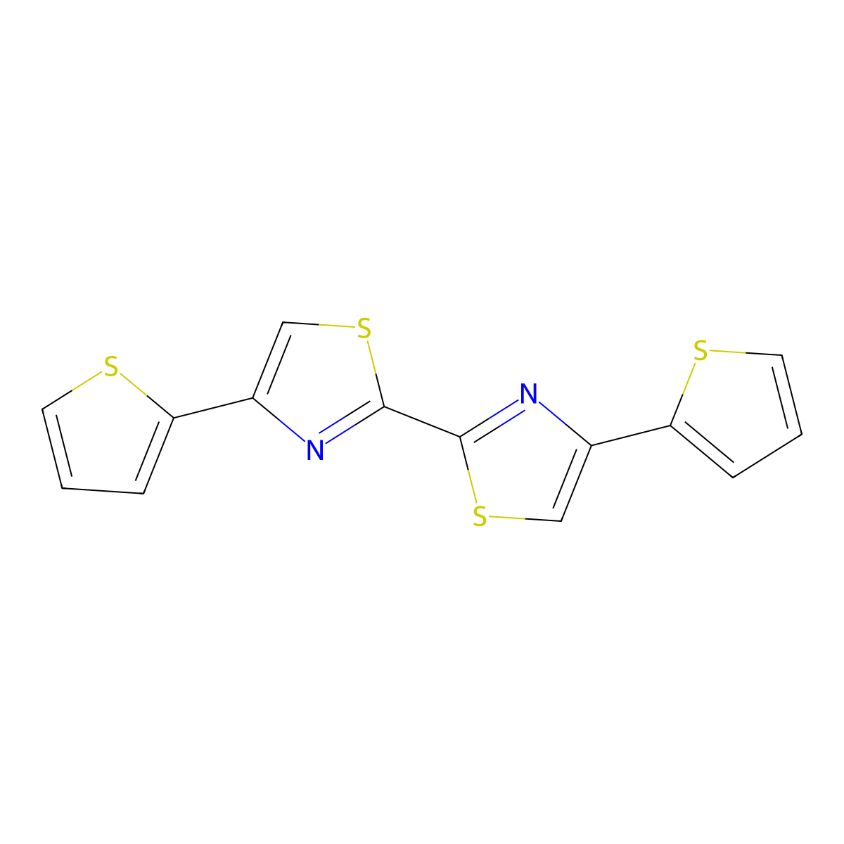 4-Thiophen-2-yl-2-(4-thiophen-2-yl-1,3-thiazol-2-yl)-1,3-thiazole molecular structure, CAS 18332-26-8