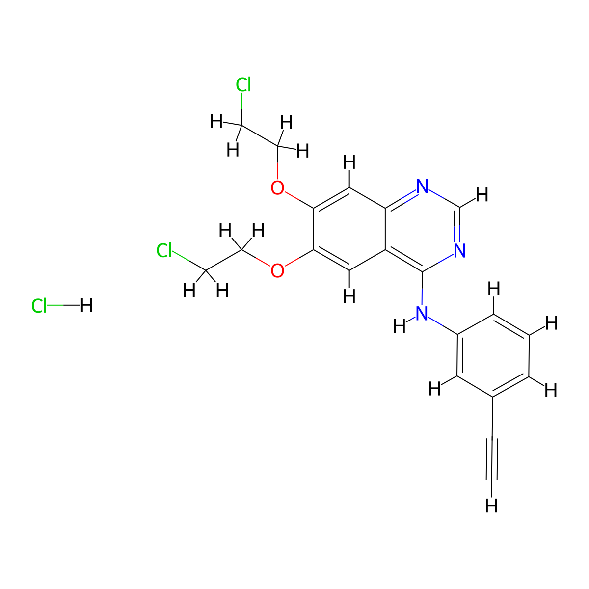 6,7-Bis(2-chloroethoxy)-N-(3-ethynylphenyl)-4-quinazolinamine hydrochloride molecular structure, CAS 183320-00-5