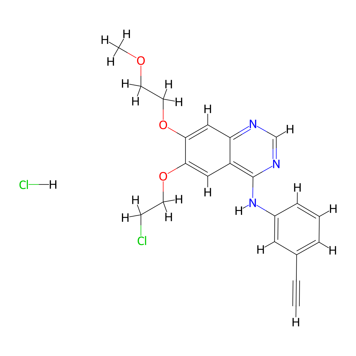 6-O-Desmethoxyethyl-6-O-chloroethyl Erlotinib Hydrochloride molecular structure, CAS 183320-04-9
