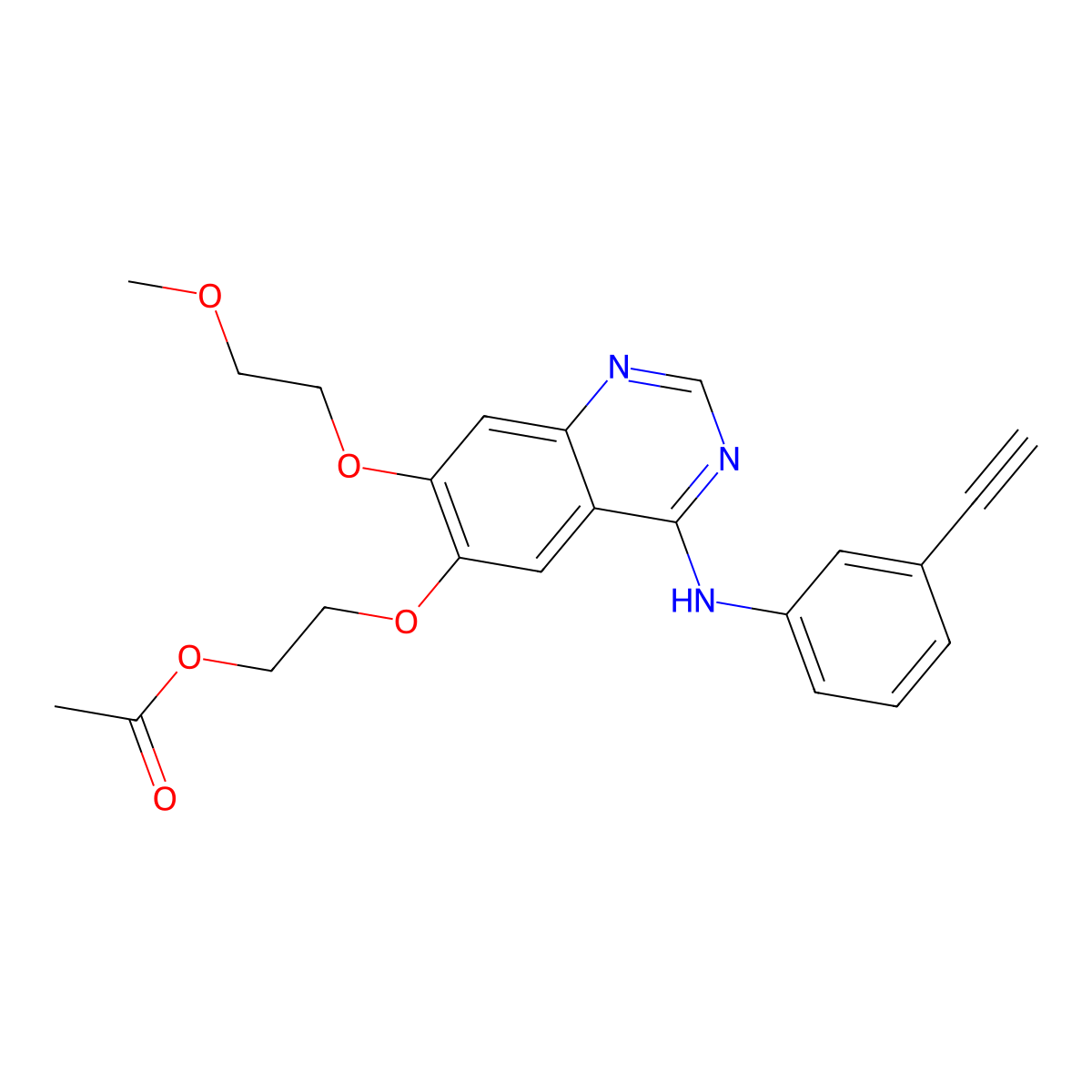 Desmethyl Erlotinib Acetate molecular structure, CAS 183320-15-2