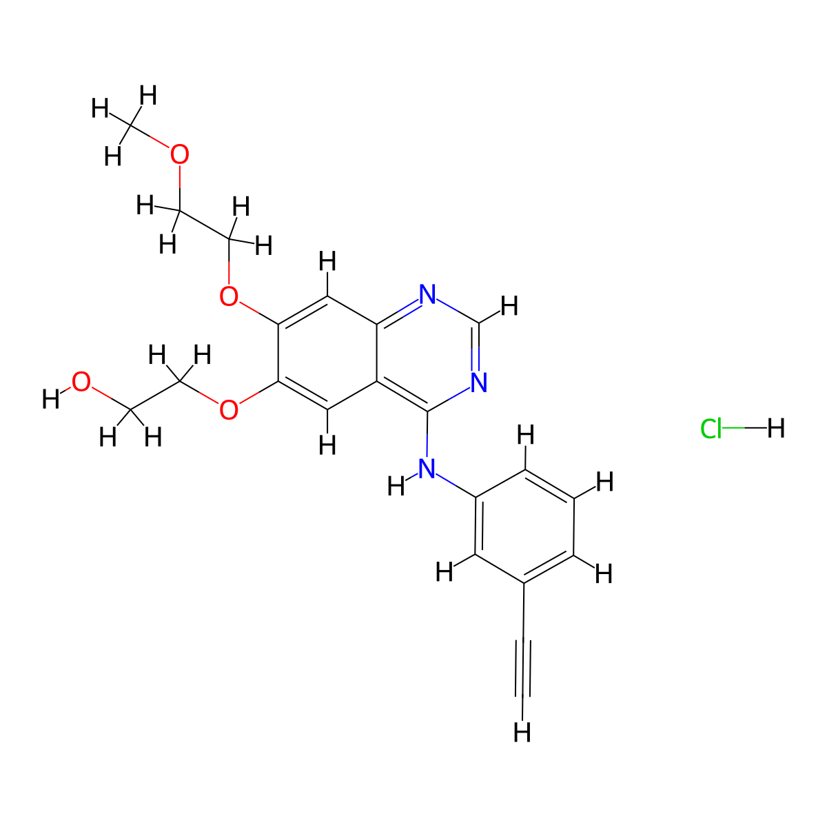 Desmethyl Erlotinib molecular structure, CAS 183320-51-6