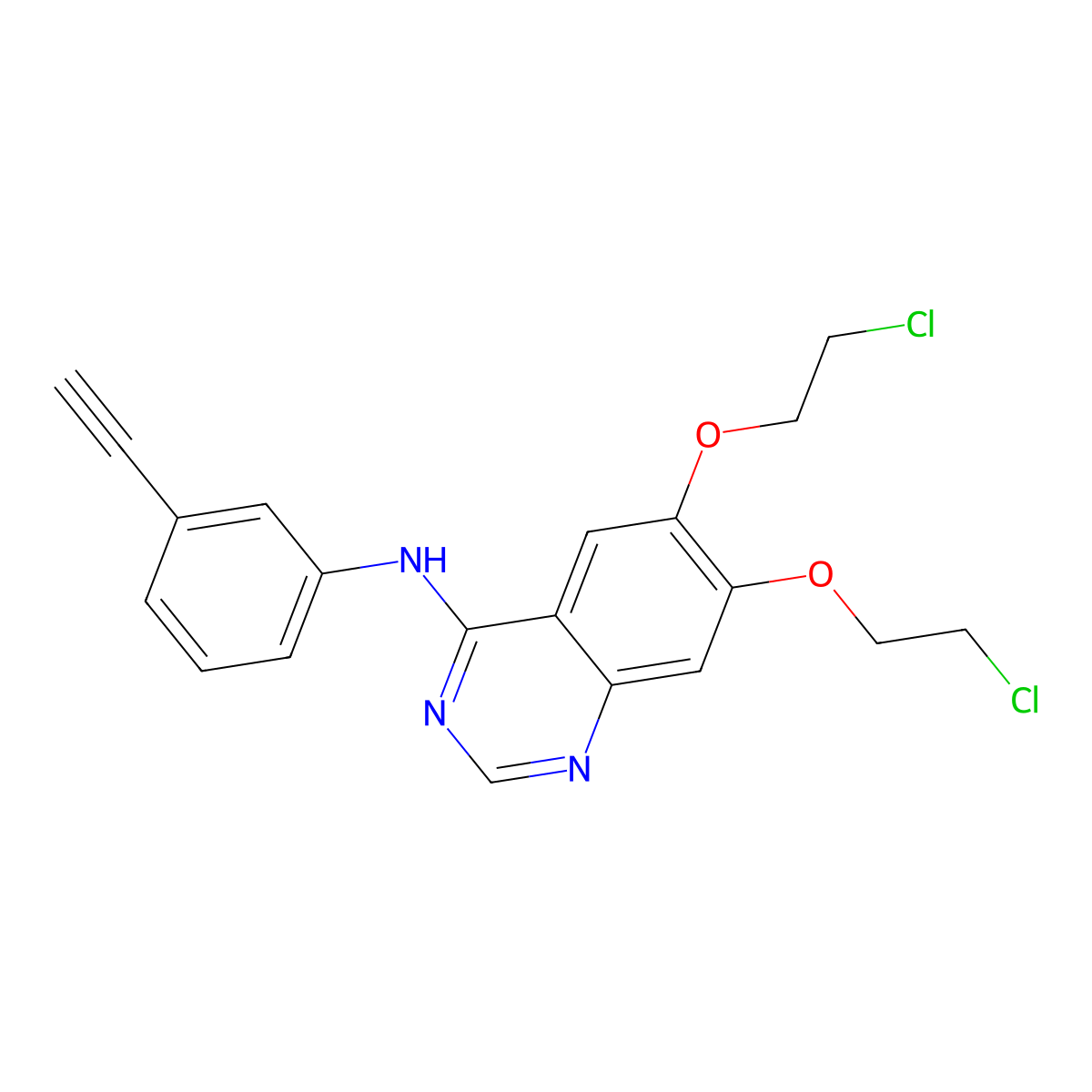 6,7-Bis(2-chloroethoxy)-N-(3-ethynylphenyl)quinazolin-4-amine molecular structure, CAS 183321-82-6