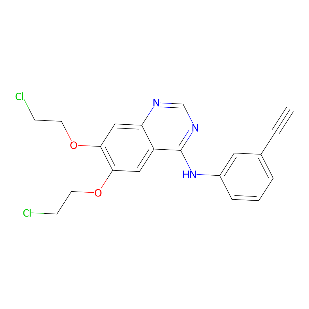 6,7-Bis(2-chloroethoxy)-N-(3-ethynylphenyl)quinazolin-4-amine molecular structure, CAS 183321-82-6