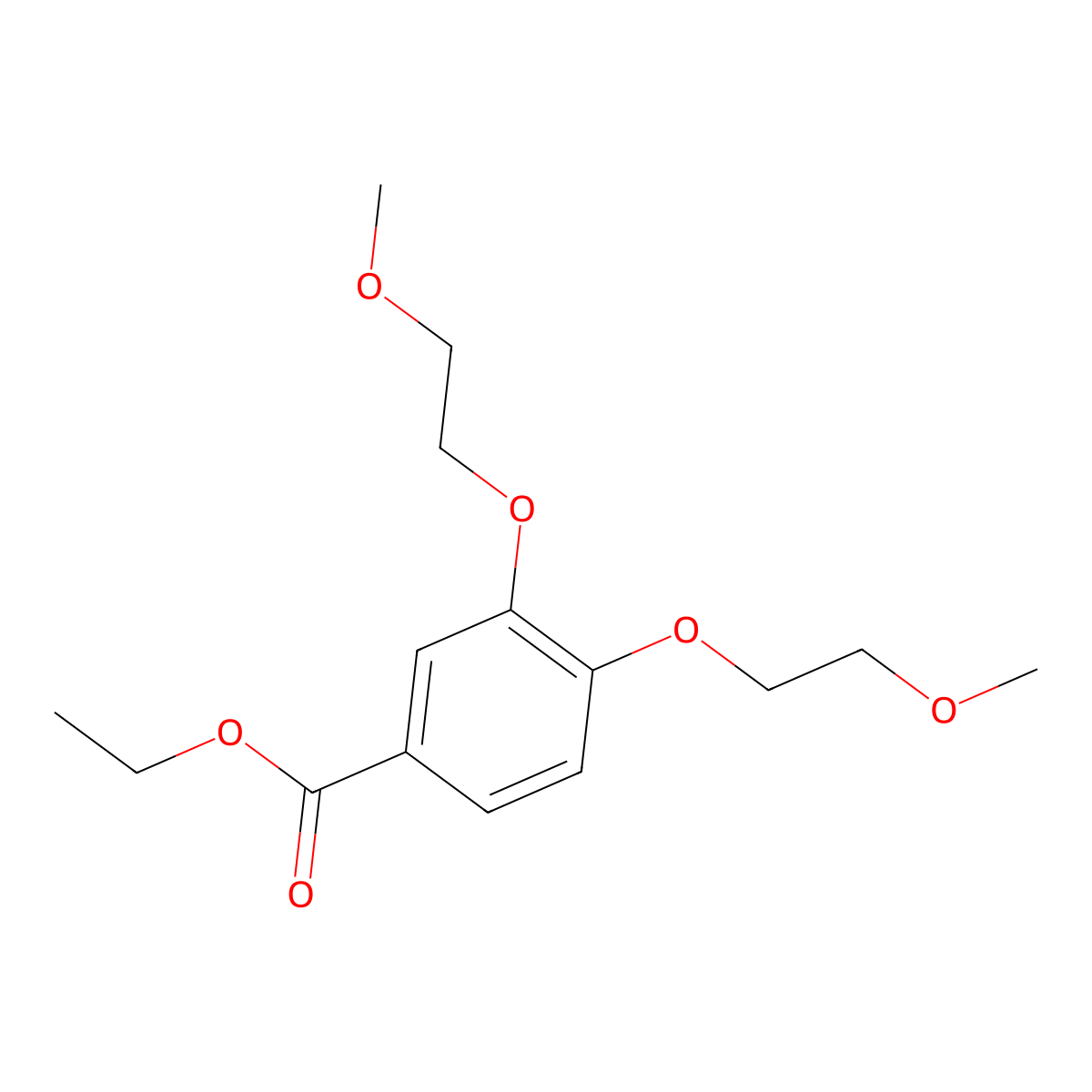 Ethyl 3,4-bis(2-methoxyethoxy)benzoate molecular structure, CAS 183322-16-9