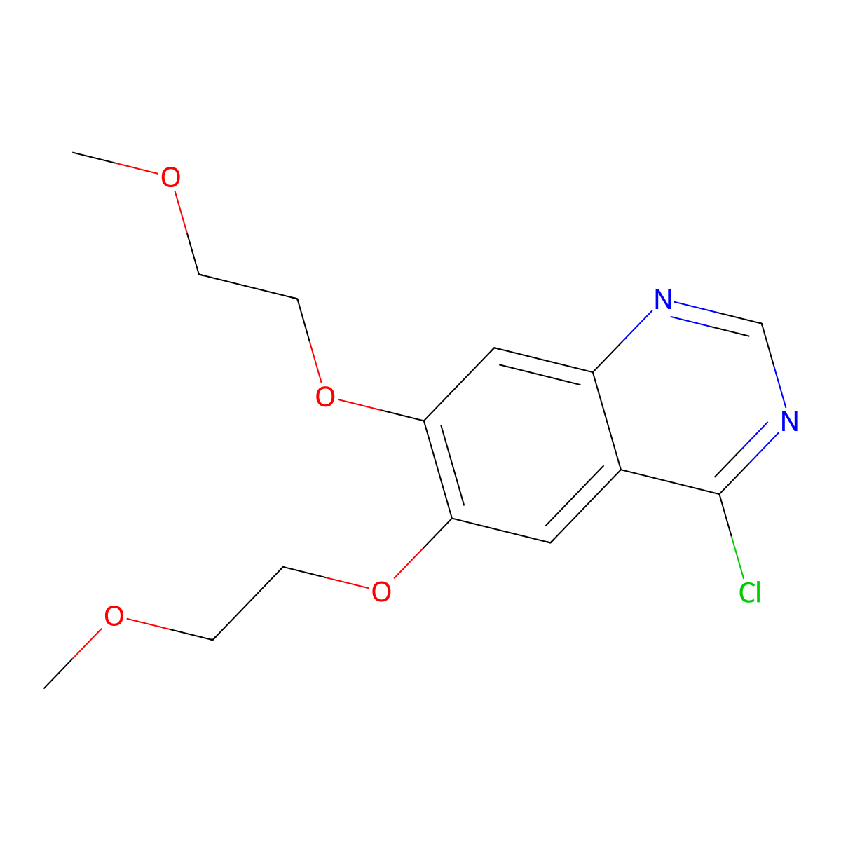 4-Chloro-6,7-bis(2-methoxyethoxy)quinazoline molecular structure, CAS 183322-18-1