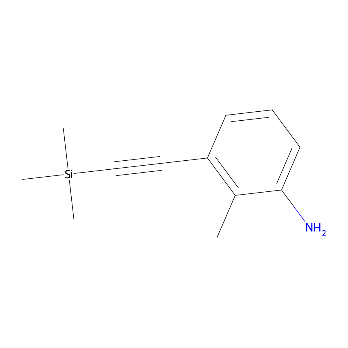 2-Methyl-3-((trimethylsilyl)ethynyl)aniline molecular structure, CAS 183322-26-1