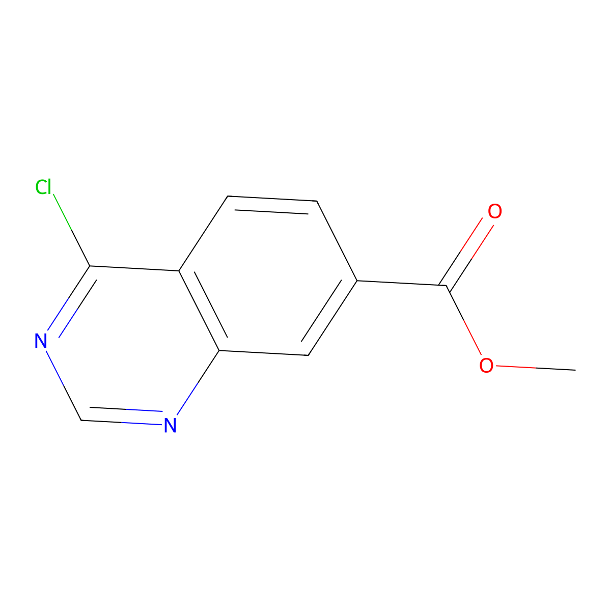 Methyl 4-chloroquinazoline-7-carboxylate molecular structure, CAS 183322-47-6