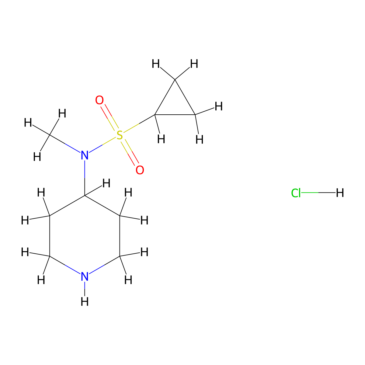 N-Methyl-N-(piperidin-4-yl)cyclopropanesulfonamide hydrochloride molecular structure, CAS 1833223-05-4