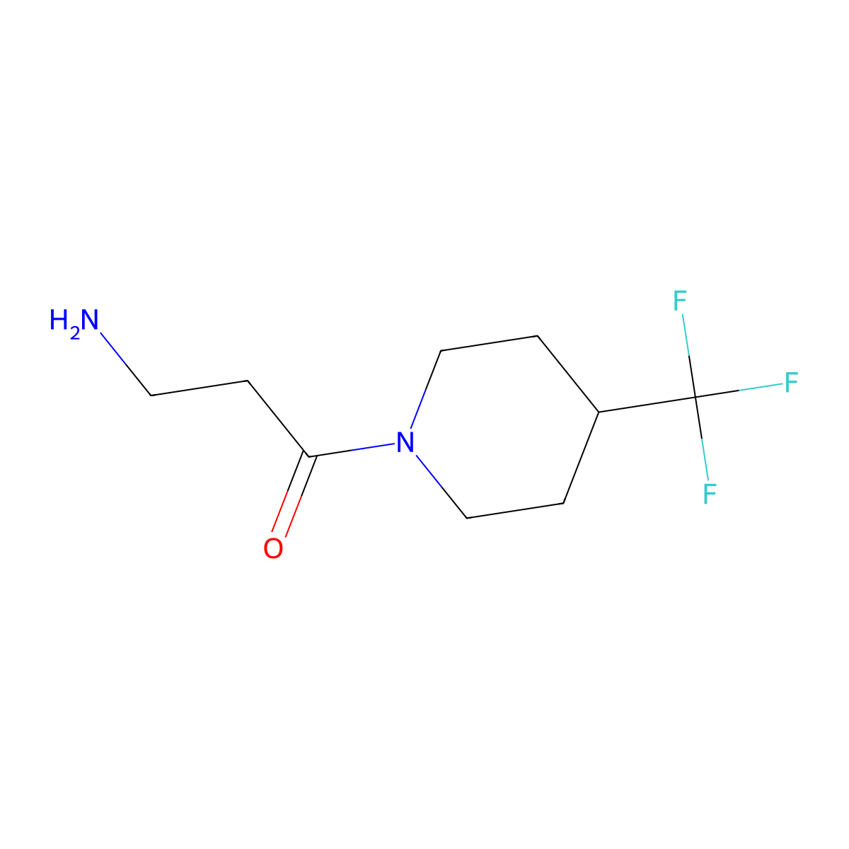 3-Amino-1-(4-(trifluoromethyl)piperidin-1-yl)propan-1-one molecular structure, CAS 1833236-80-8