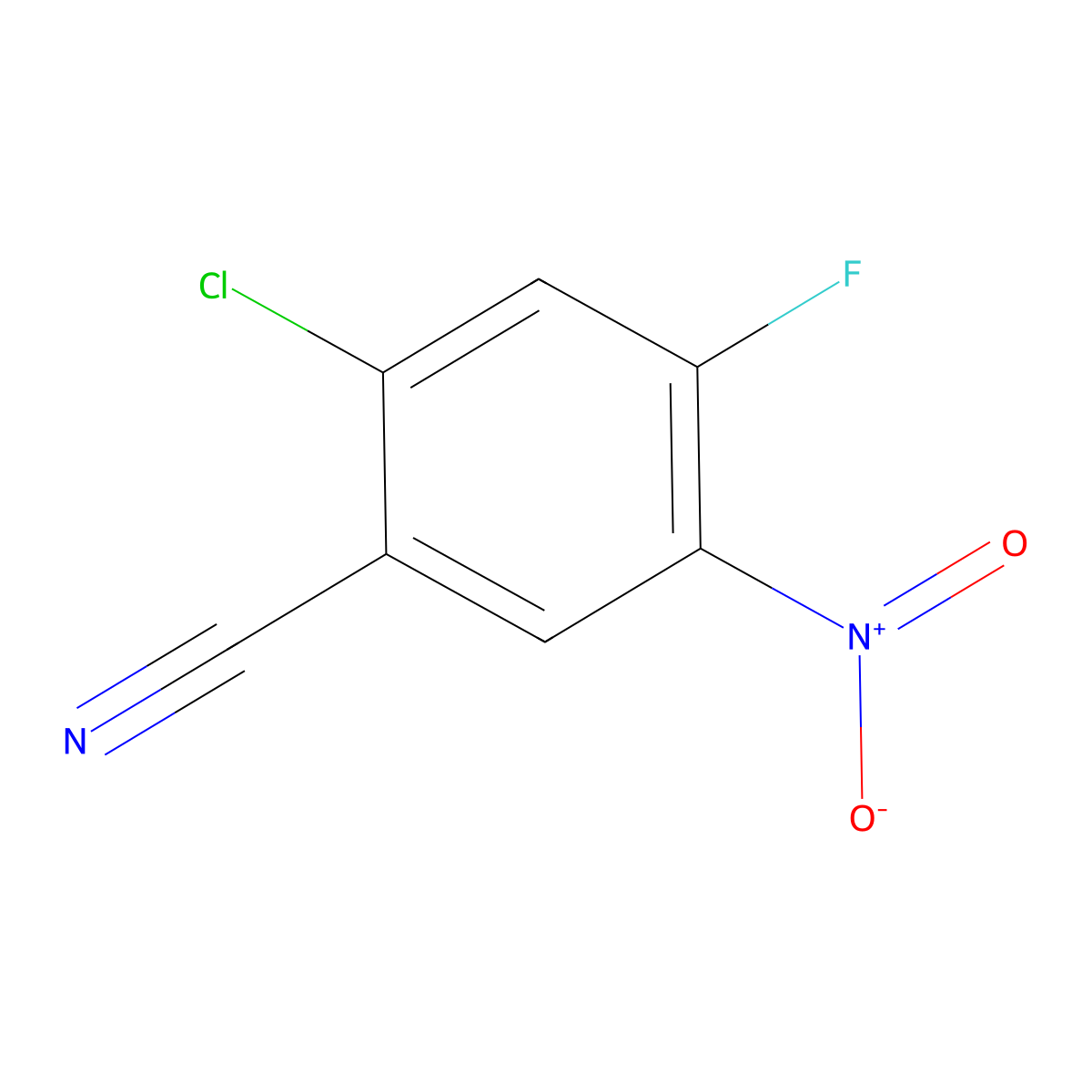 2-Chloro-4-fluoro-5-nitrobenzonitrile molecular structure, CAS 183325-39-5
