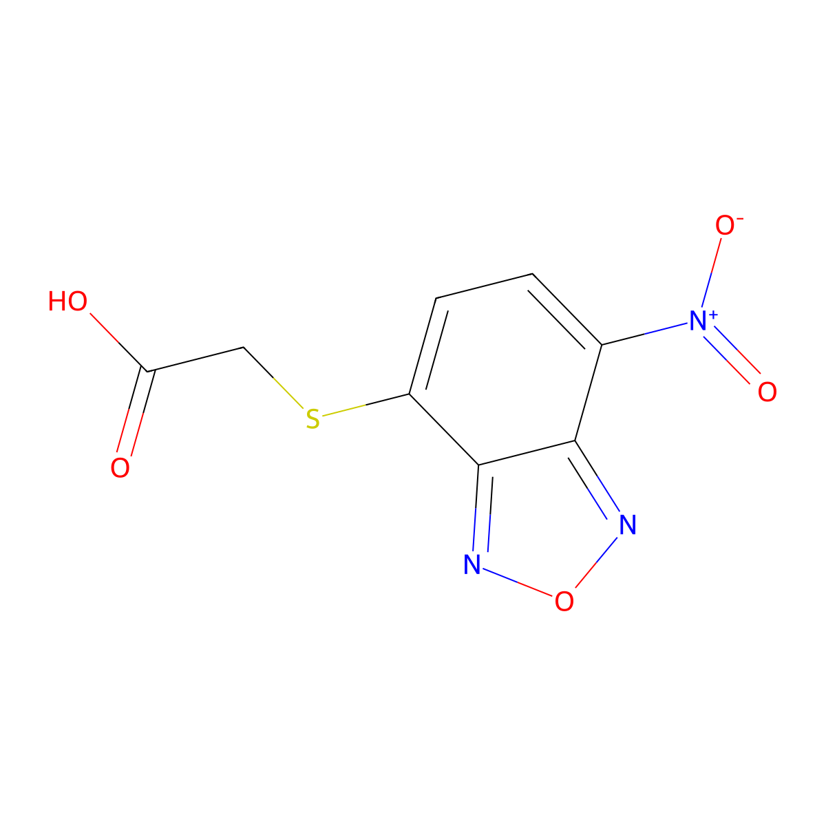 [(7-Nitro-2,1,3-benzoxadiazol-4-yl)thio]acetic acid molecular structure, CAS 18333-81-8
