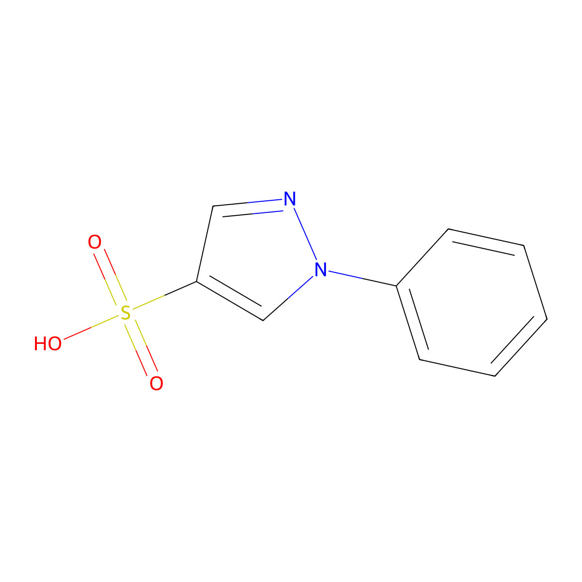 1-Phenylpyrazole-4-sulfonic acid molecular structure, CAS 18336-36-2