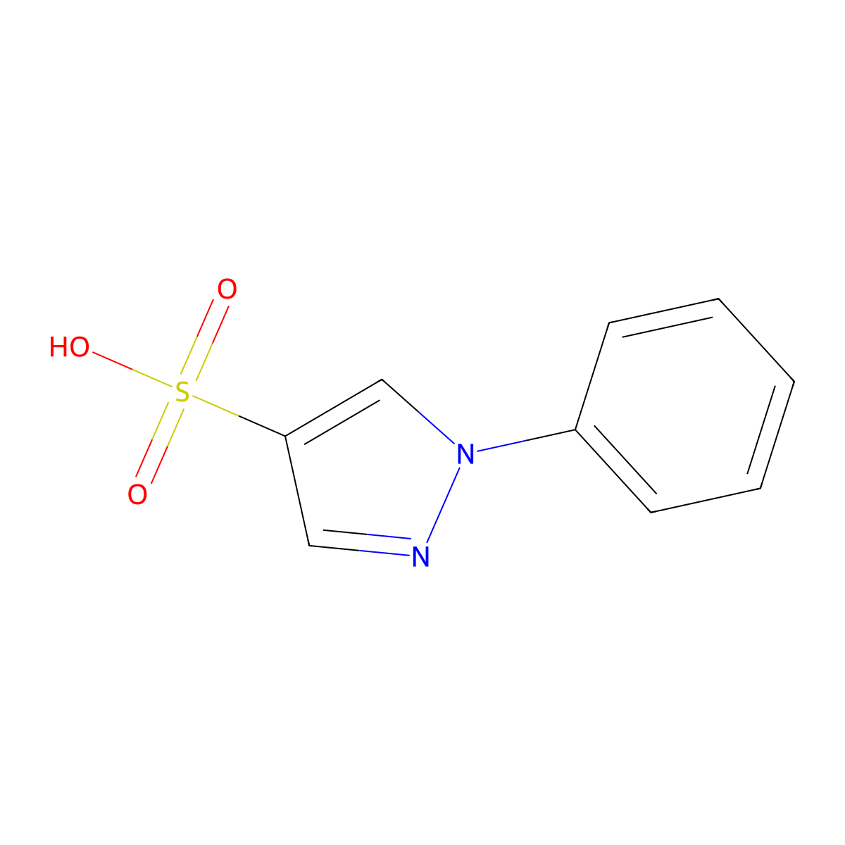 1-Phenylpyrazole-4-sulfonic acid molecular structure, CAS 18336-36-2
