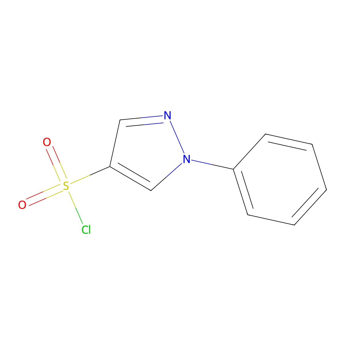 1-phenyl-1H-pyrazole-4-sulfonyl chloride molecular structure, CAS 18336-37-3