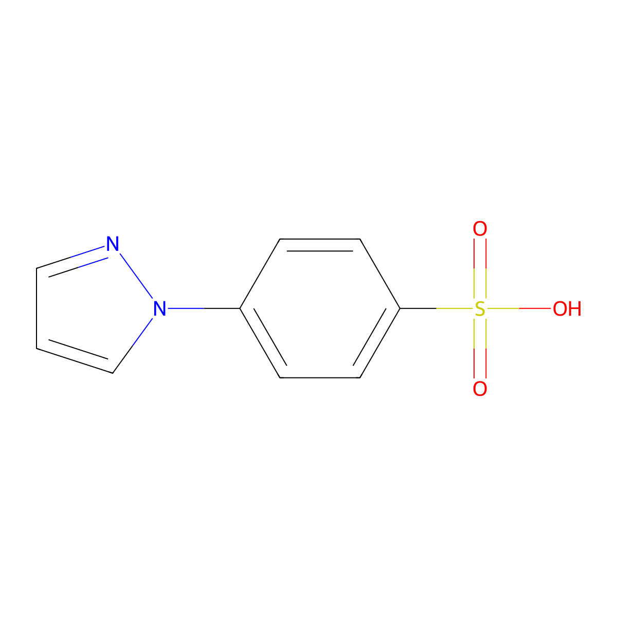 4-(Pyrazol-1-yl)benzenesulfonic acid molecular structure, CAS 18336-38-4