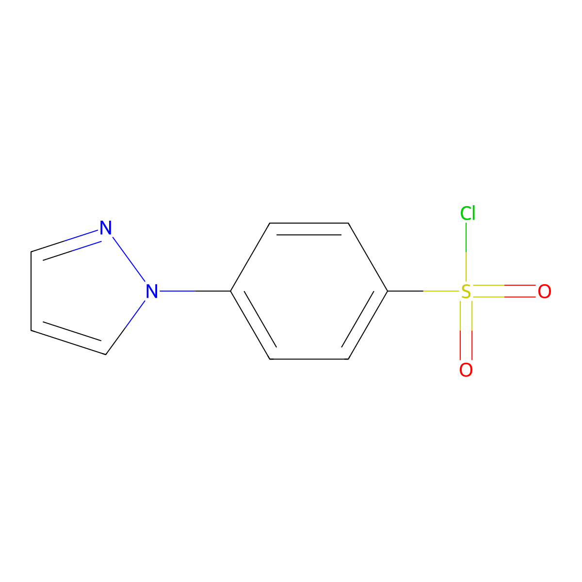 4-(1H-pyrazol-1-yl)benzene-1-sulfonyl chloride molecular structure, CAS 18336-39-5