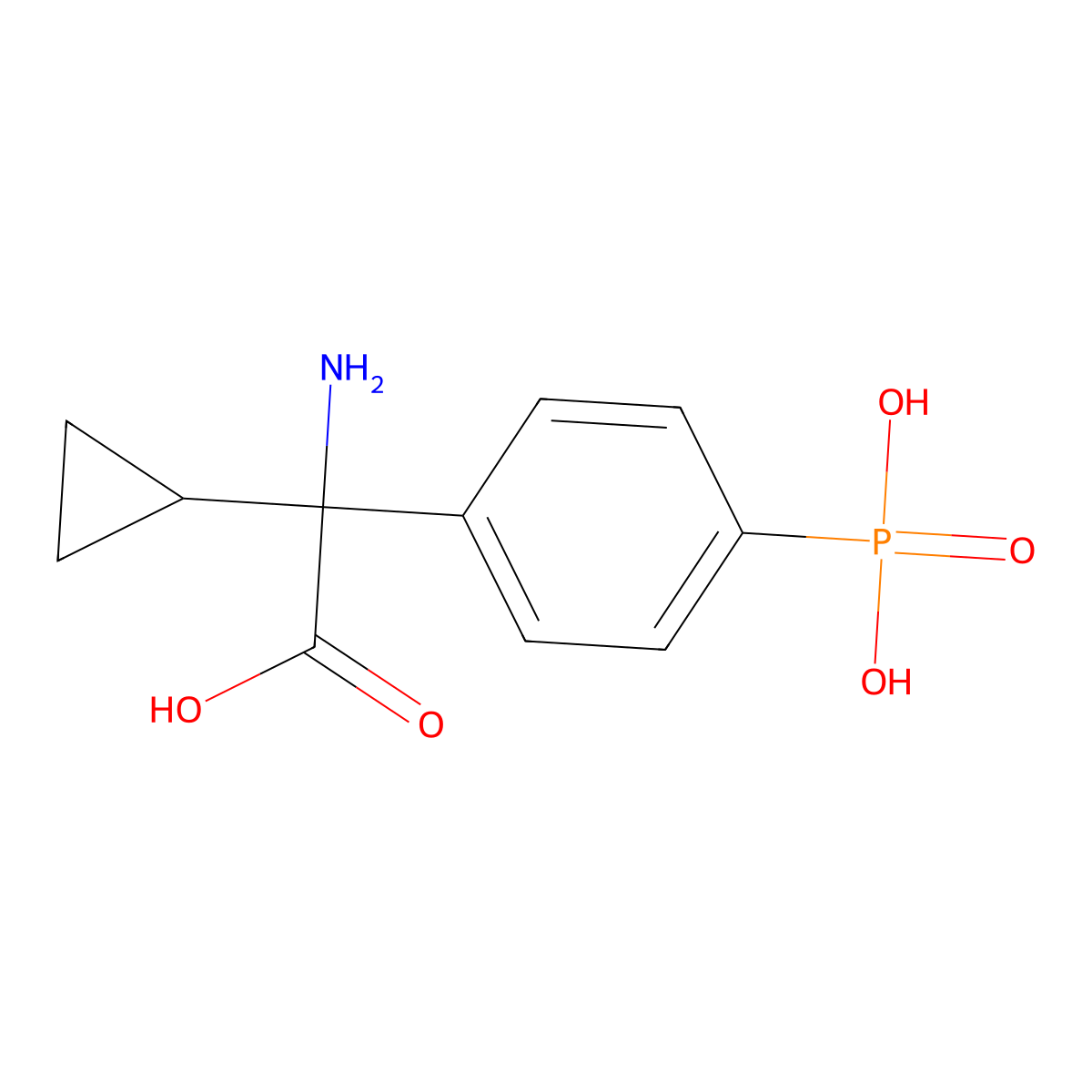 (RS)-alpha-cyclopropyl-4-phosphonophenylglycine molecular structure, CAS 183364-82-1
