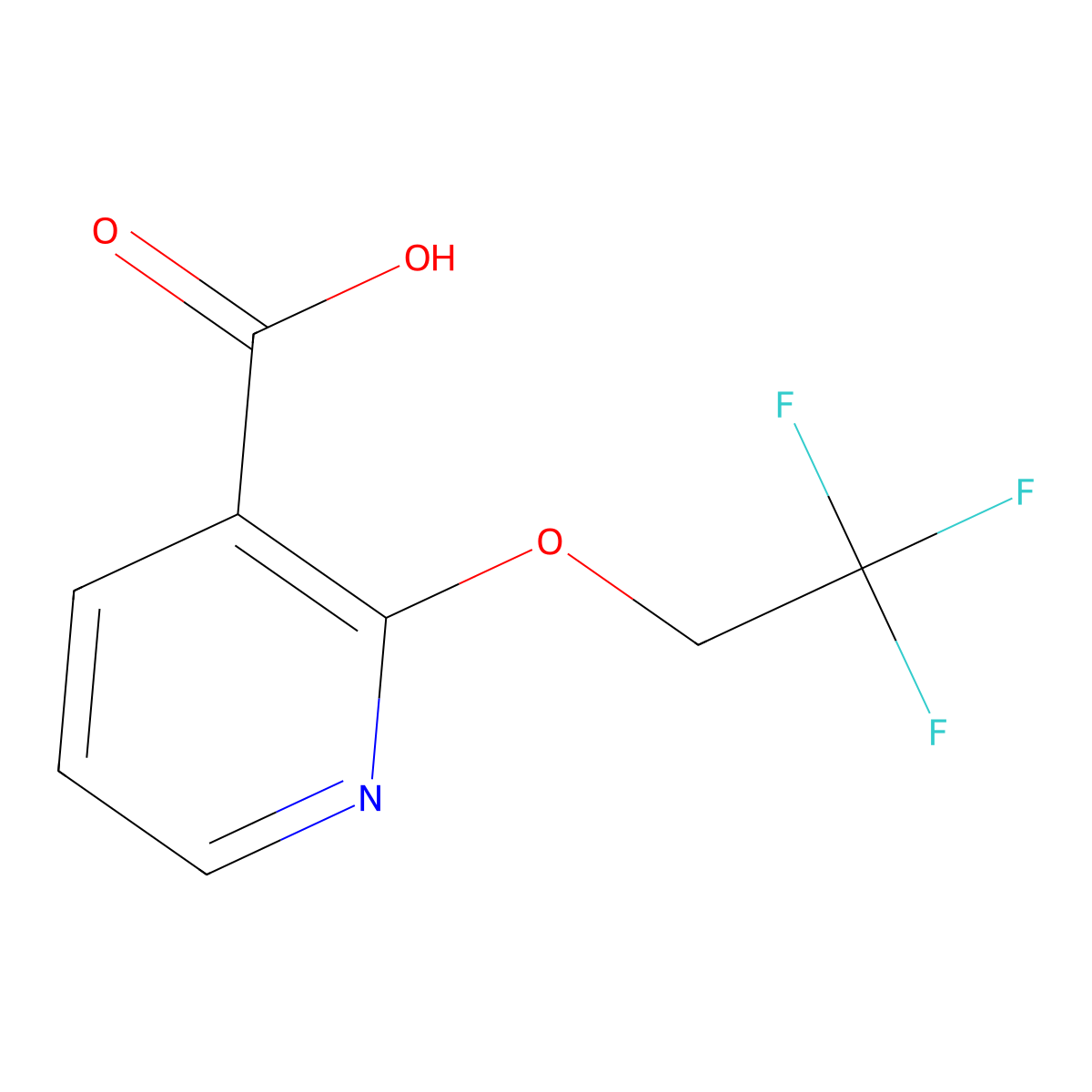 2-(2,2,2-Trifluoroethoxy)pyridine-3-carboxylic acid molecular structure, CAS 183368-79-8