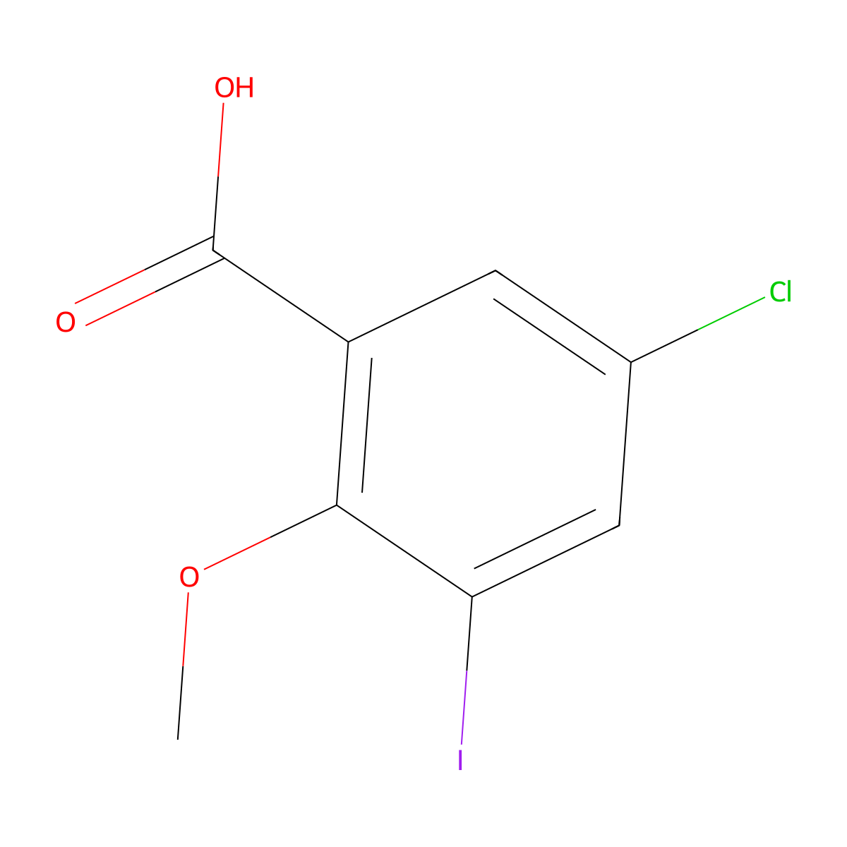5-Chloro-3-iodo-2-methoxybenzoic acid molecular structure, CAS 183371-94-0