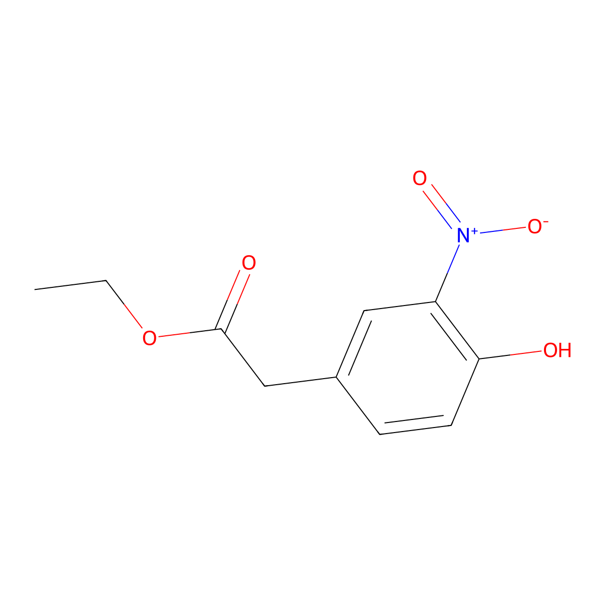 Ethyl 2-(4-hydroxy-3-nitrophenyl)acetate molecular structure, CAS 183380-81-6