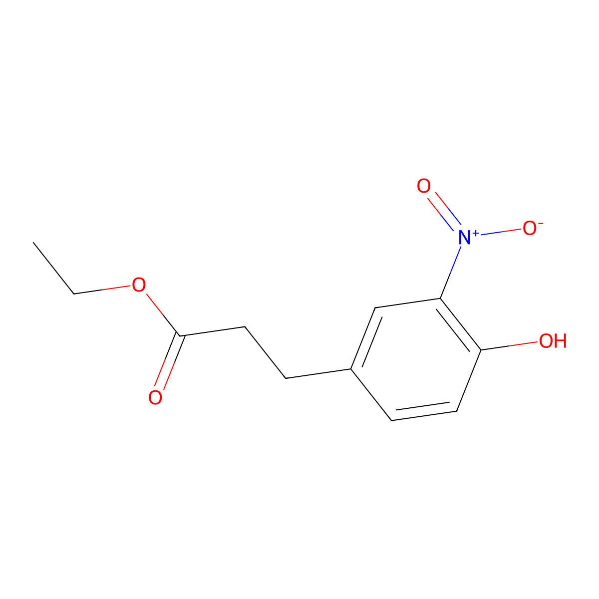 Ethyl 3-(4-hydroxy-3-nitrophenyl)propanoate molecular structure, CAS 183380-83-8