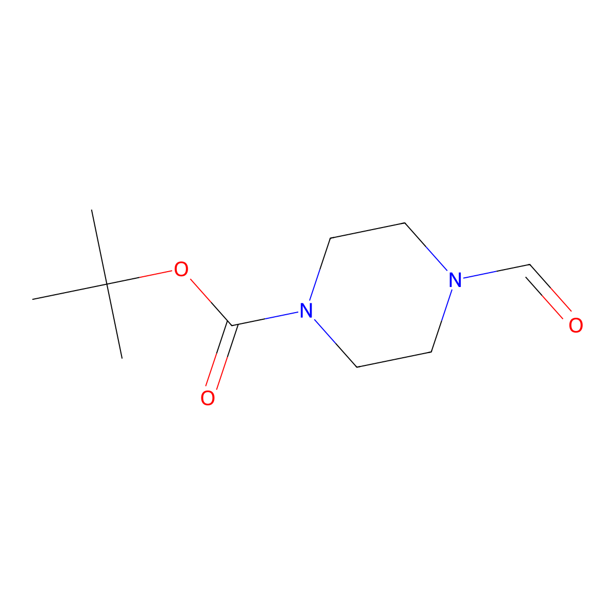 Tert-butyl 4-formylpiperazine-1-carboxylate molecular structure, CAS 183383-30-4