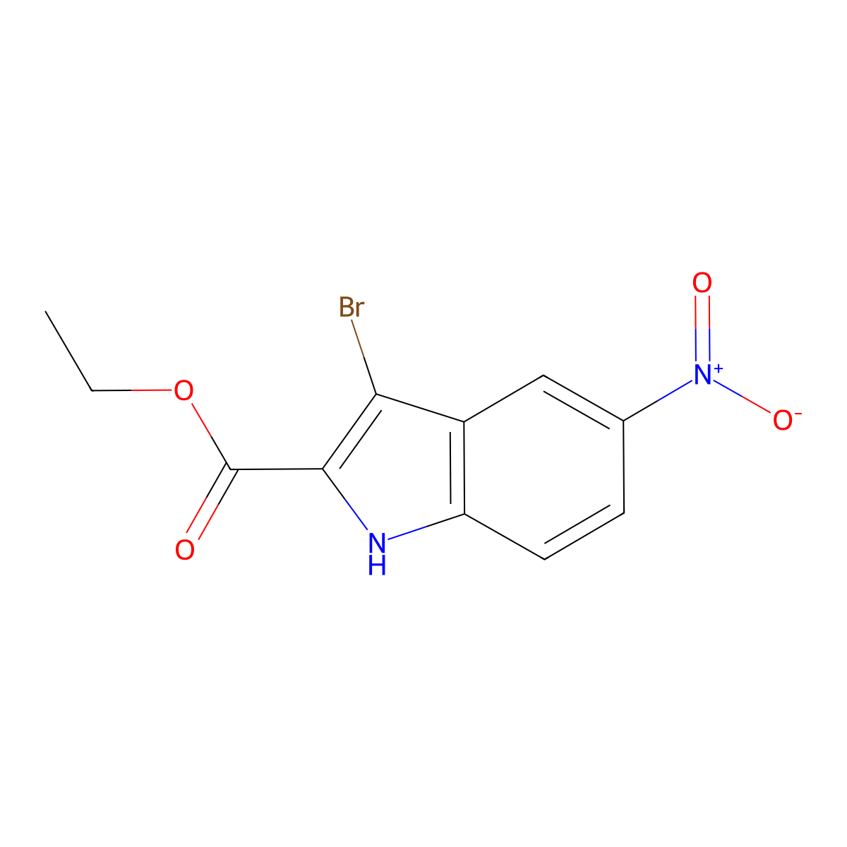 ethyl 3-bromo-5-nitro-1H-indole-2-carboxylate molecular structure, CAS 183384-45-4
