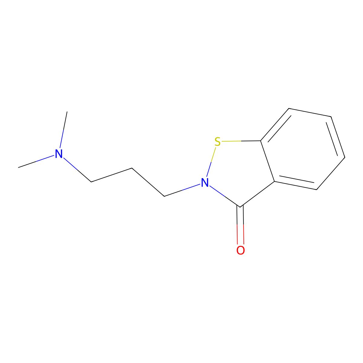 2-(3-(Dimethylamino)propyl)-1,2-benzisothiazol-3(2H)-one molecular structure, CAS 18339-14-5