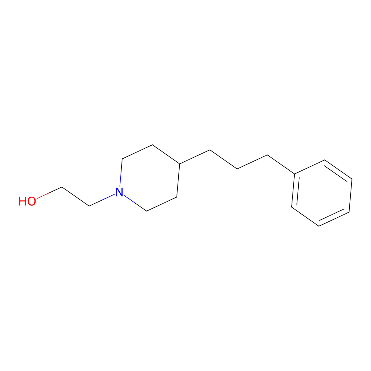 2-[4-(3-Phenyl-propyl)-piperidin-1-yl]-ethanol molecular structure, CAS 18339-40-7