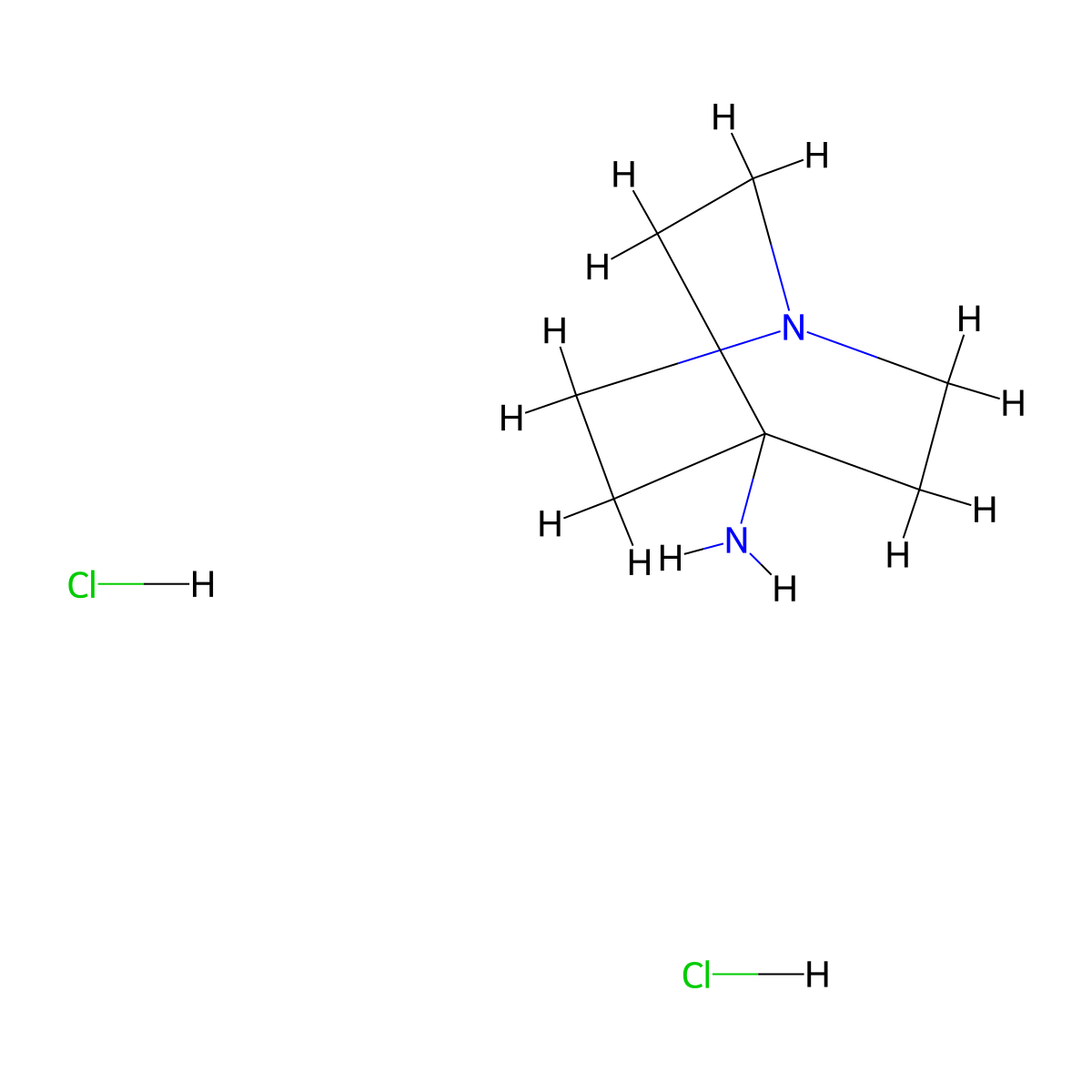 1-Azabicyclo(2.2.2)octan-4-amine dihydrochloride molecular structure, CAS 18339-49-6