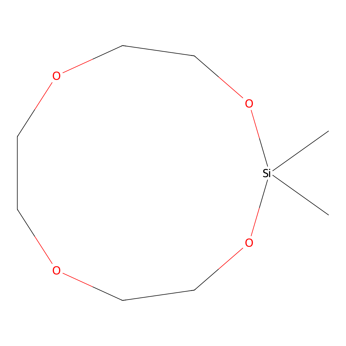 2,2-Dimethyl-1,3,6,9-tetraoxa-2-silacycloundecane molecular structure, CAS 18339-94-1
