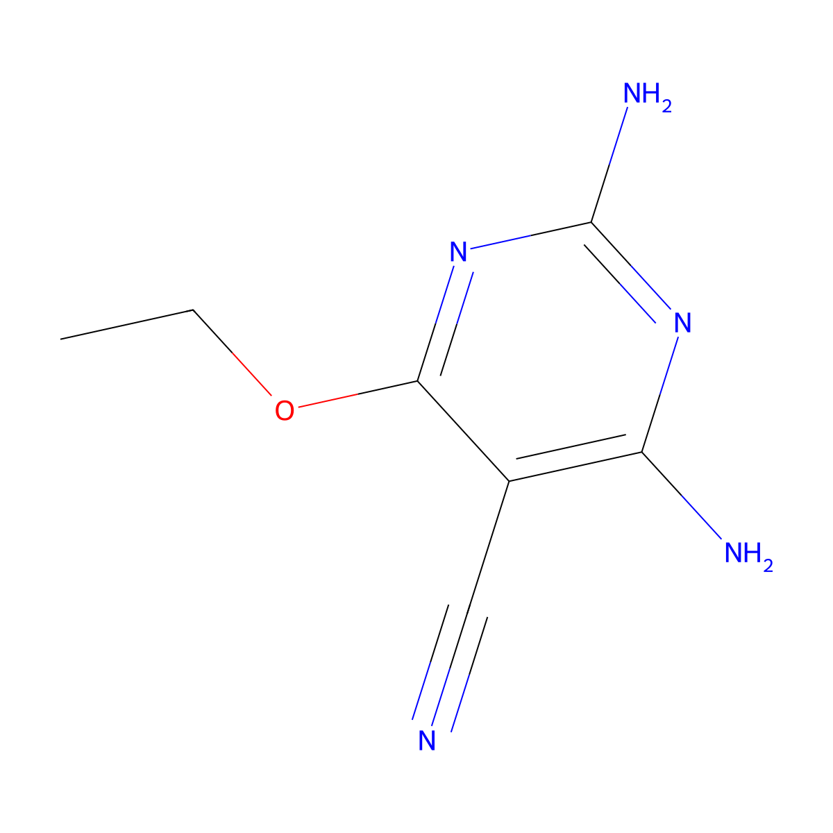 2,4-Diamino-6-ethoxy-5-pyrimidinecarbonitrile molecular structure, CAS 18340-59-5
