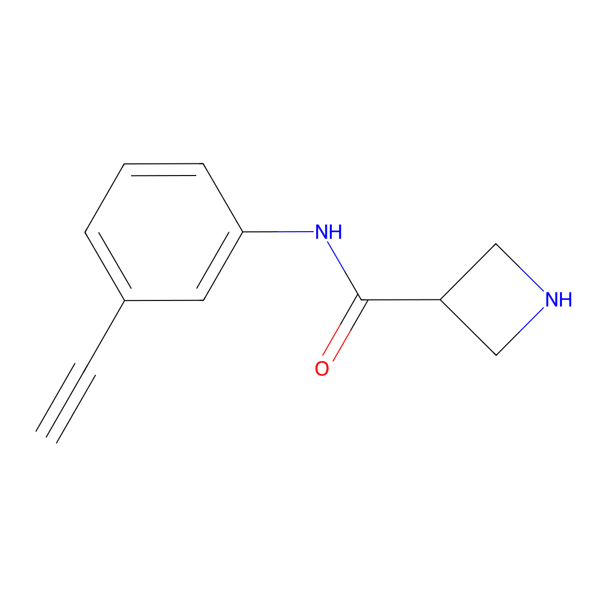 N-(3-ethynylphenyl)azetidine-3-carboxamide molecular structure, CAS 1834051-70-5