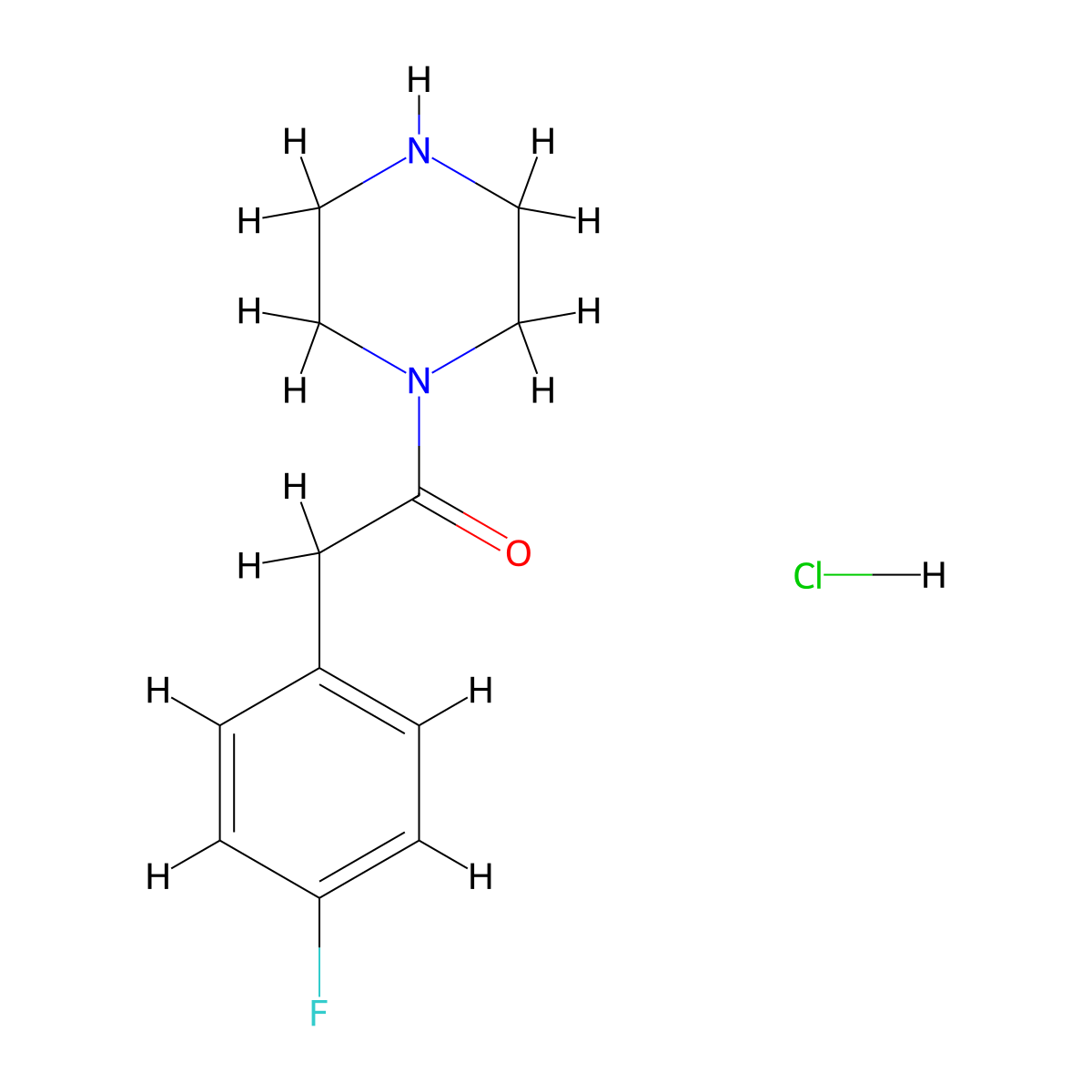 2-(4-Fluorophenyl)-1-(piperazin-1-yl)ethan-1-onehydrochloride molecular structure, CAS 1834083-60-1