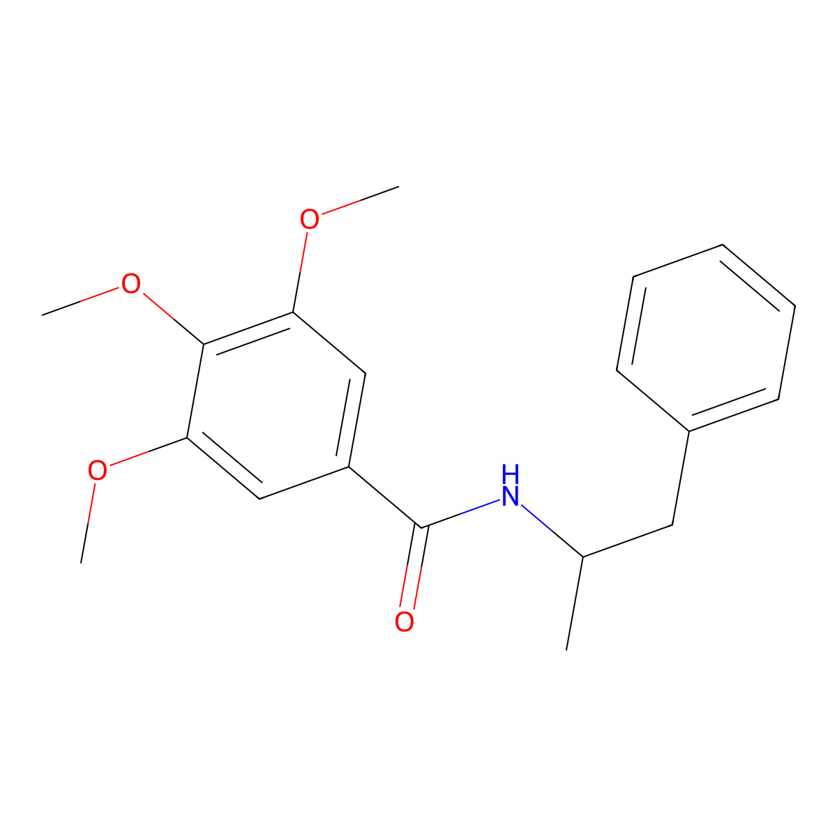 Benzamide, 3,4,5-trimethoxy-N-(alpha-methylphenethyl)- molecular structure, CAS 18341-14-5