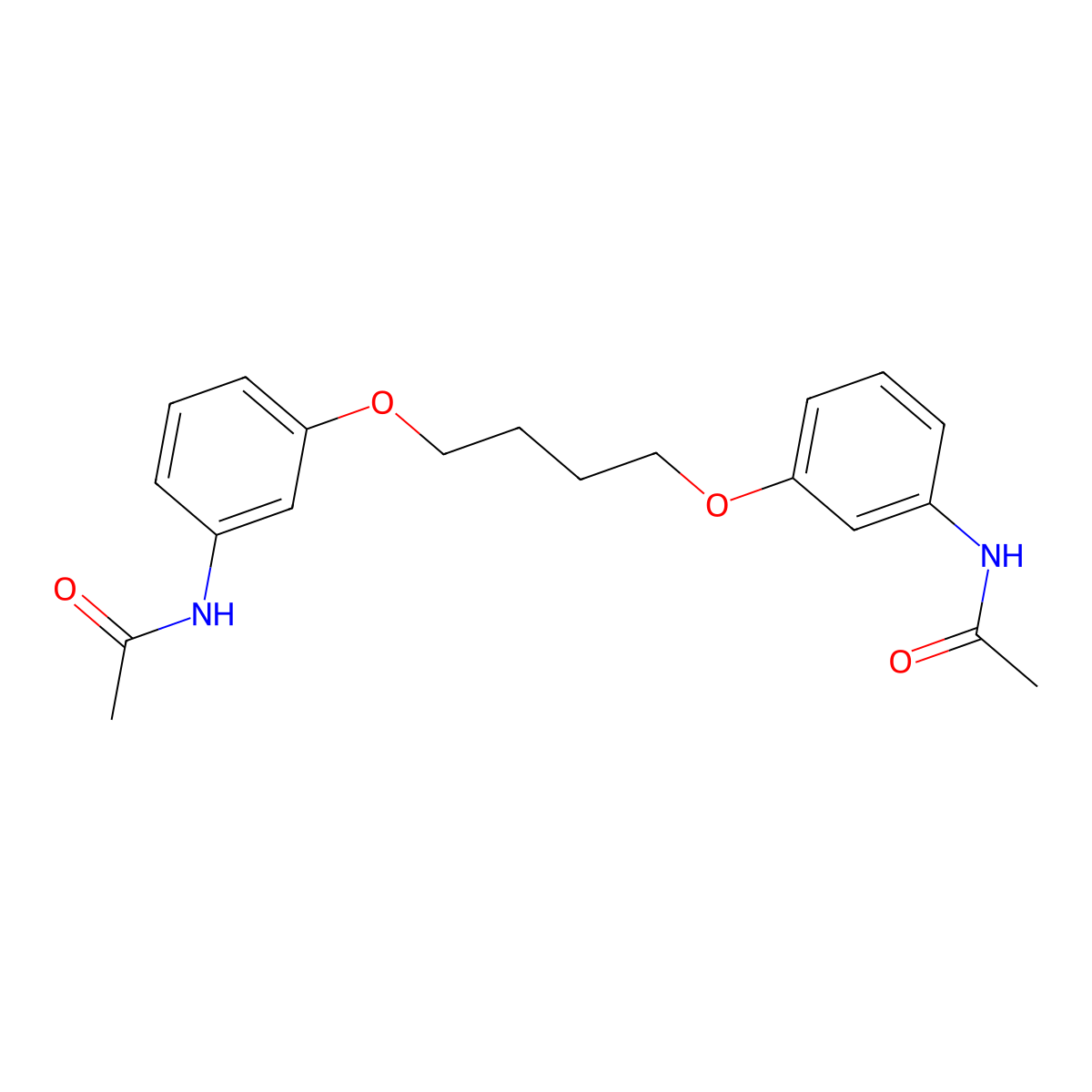 Acetamide, N,N'-[1,4-butanediylbis(oxy-3,1-phenylene)]bis- molecular structure, CAS 183427-88-5