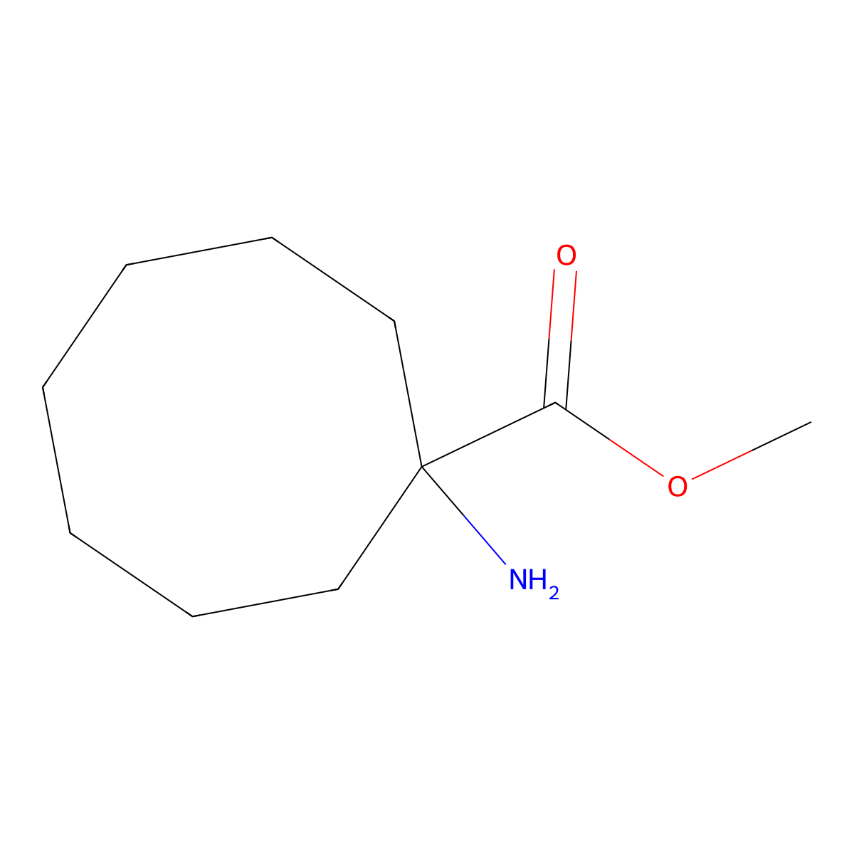 Methyl 1-amino-1-cyclooctanecarboxylate molecular structure, CAS 183429-68-7