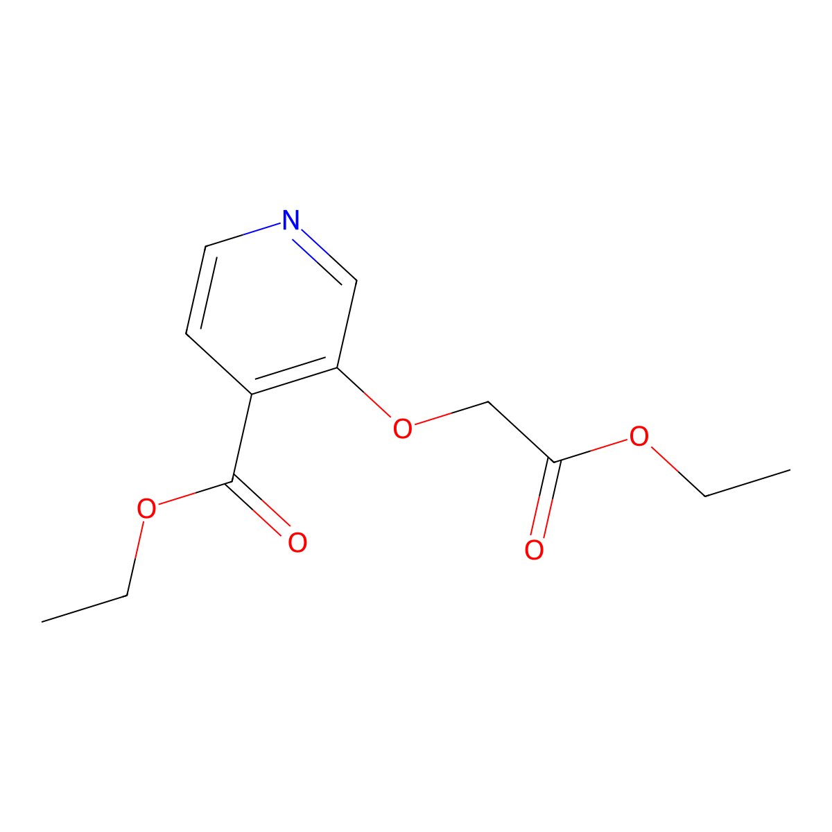 Ethyl 3-(2-ethoxy-2-oxoethoxy)isonicotinate molecular structure, CAS 18343-02-7