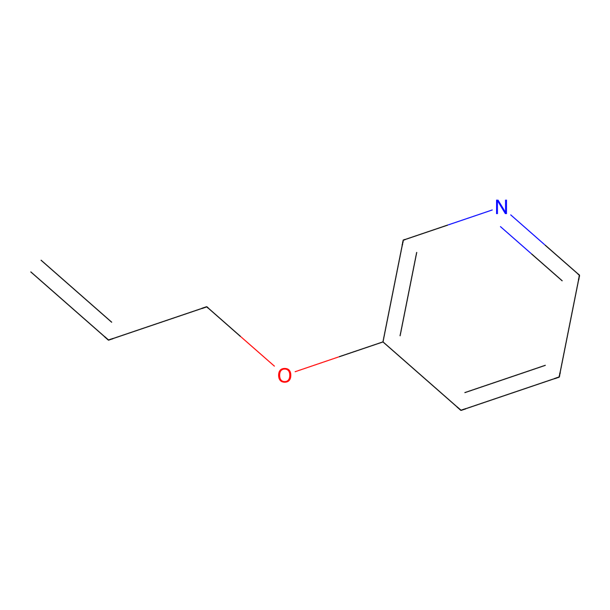 3-(Prop-2-en-1-yloxy)pyridine molecular structure, CAS 18343-04-9