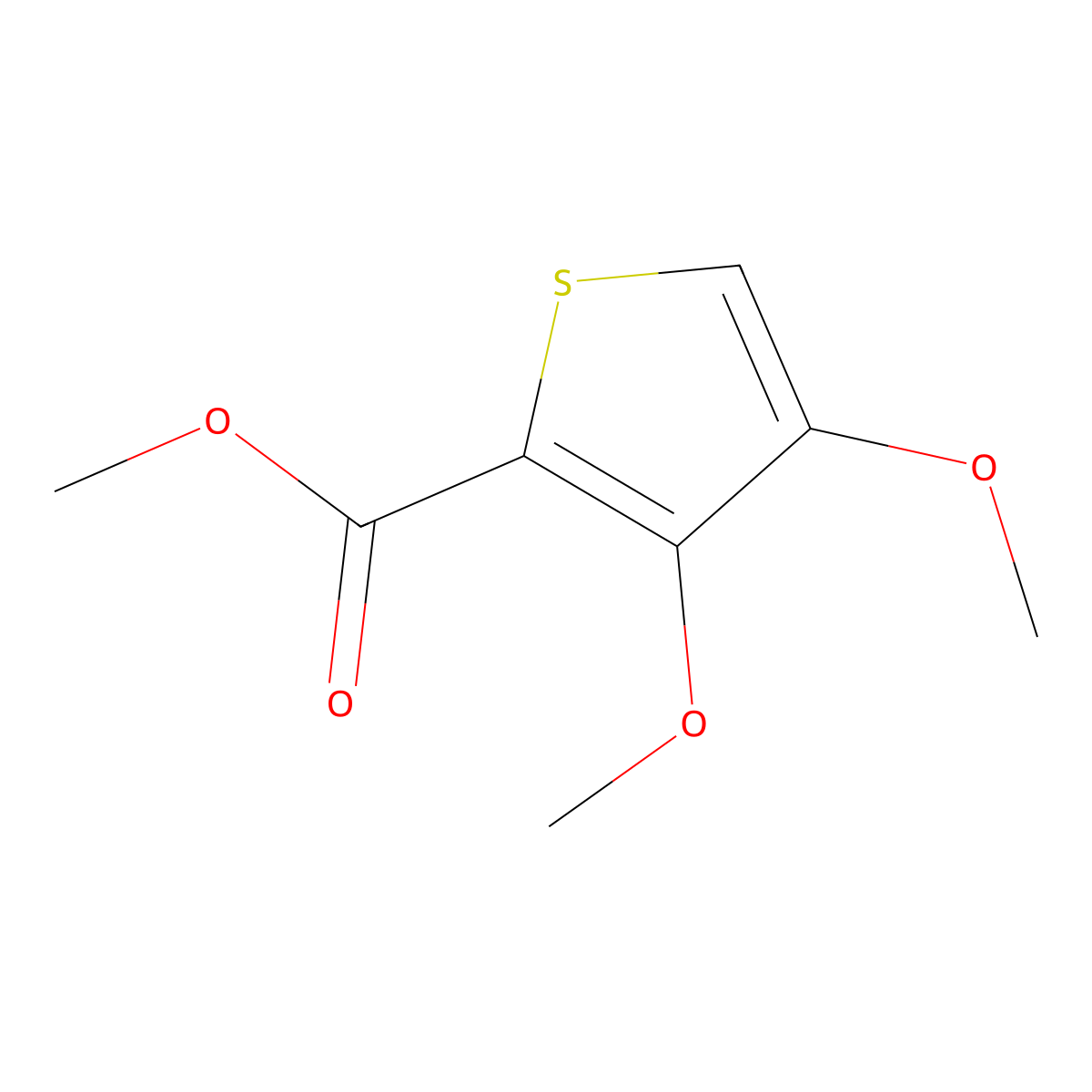 Methyl 3,4-dimethoxythiophene-2-carboxylate molecular structure, CAS 183430-04-8